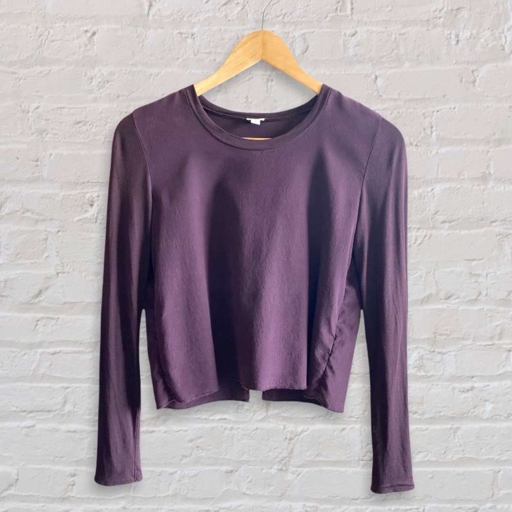 Wilfred Aritzia 100% Silk Front Open Slit Back Long Sleeve Blouse
